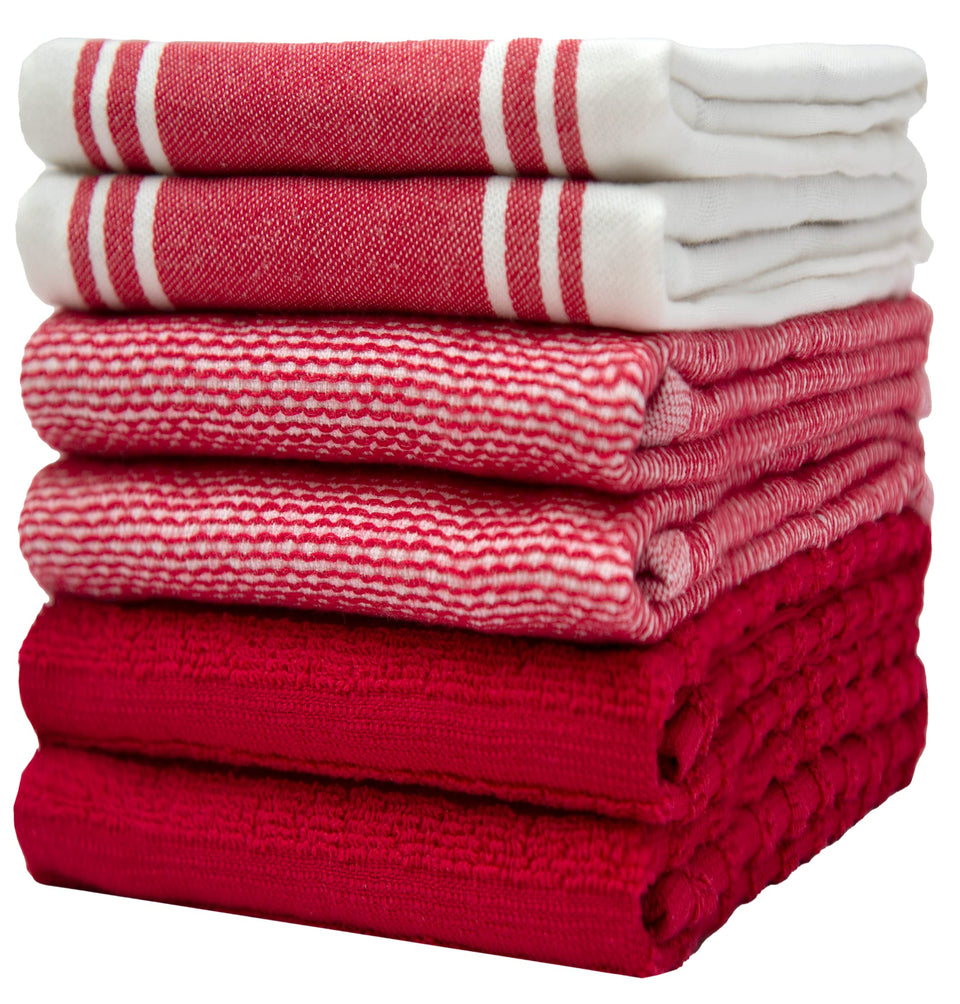 Bumble Towels flat-texture kitchen towel close-up shows highly absorbent cotton for quick cleanup.