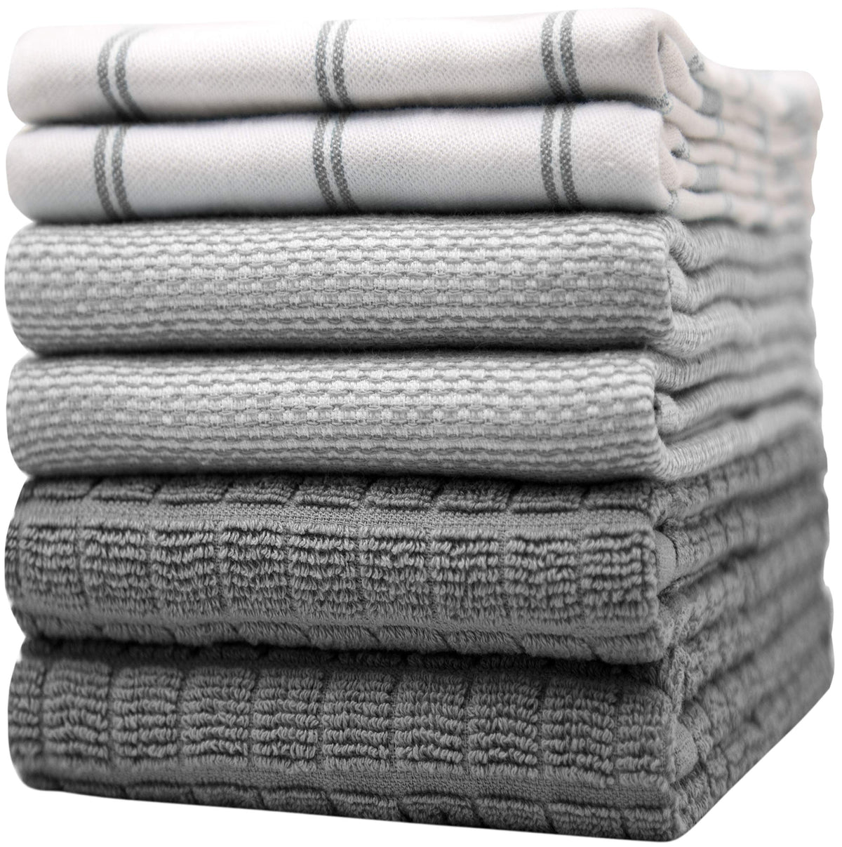 Bumble Towels premium flat towel in grey check absorbs spills quickly.