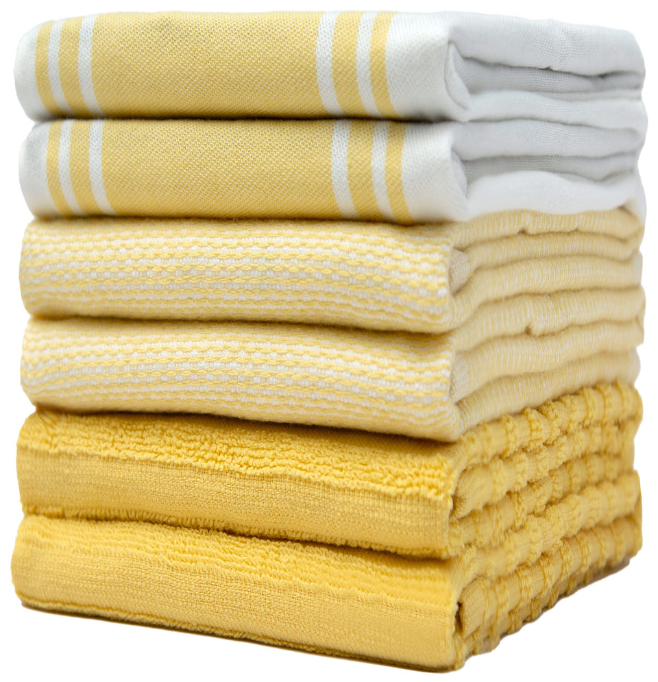 Bumble Towels premium flat towel with yellow stripe for quick, gentle drying.