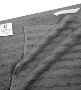 Bumble Towels hanging loop detail for easy storage and drying.
