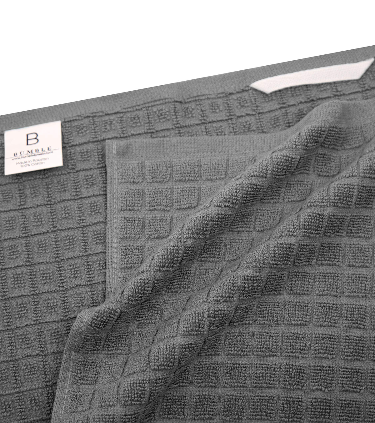 Bumble Towels hanging loop design keeps towels within easy reach.