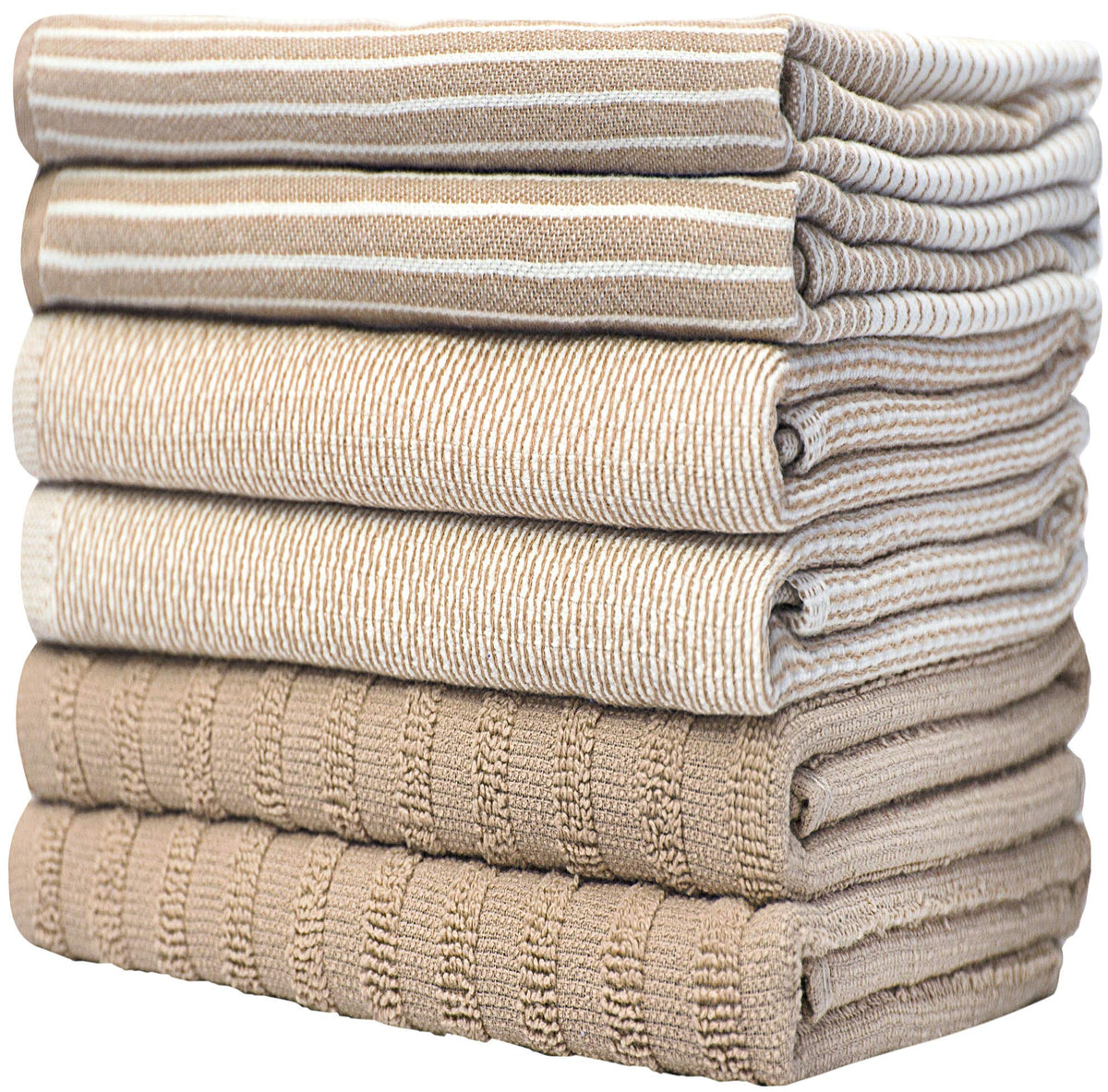 Bumble Towels tan color towels brighten the kitchen while staying durable wash after wash.