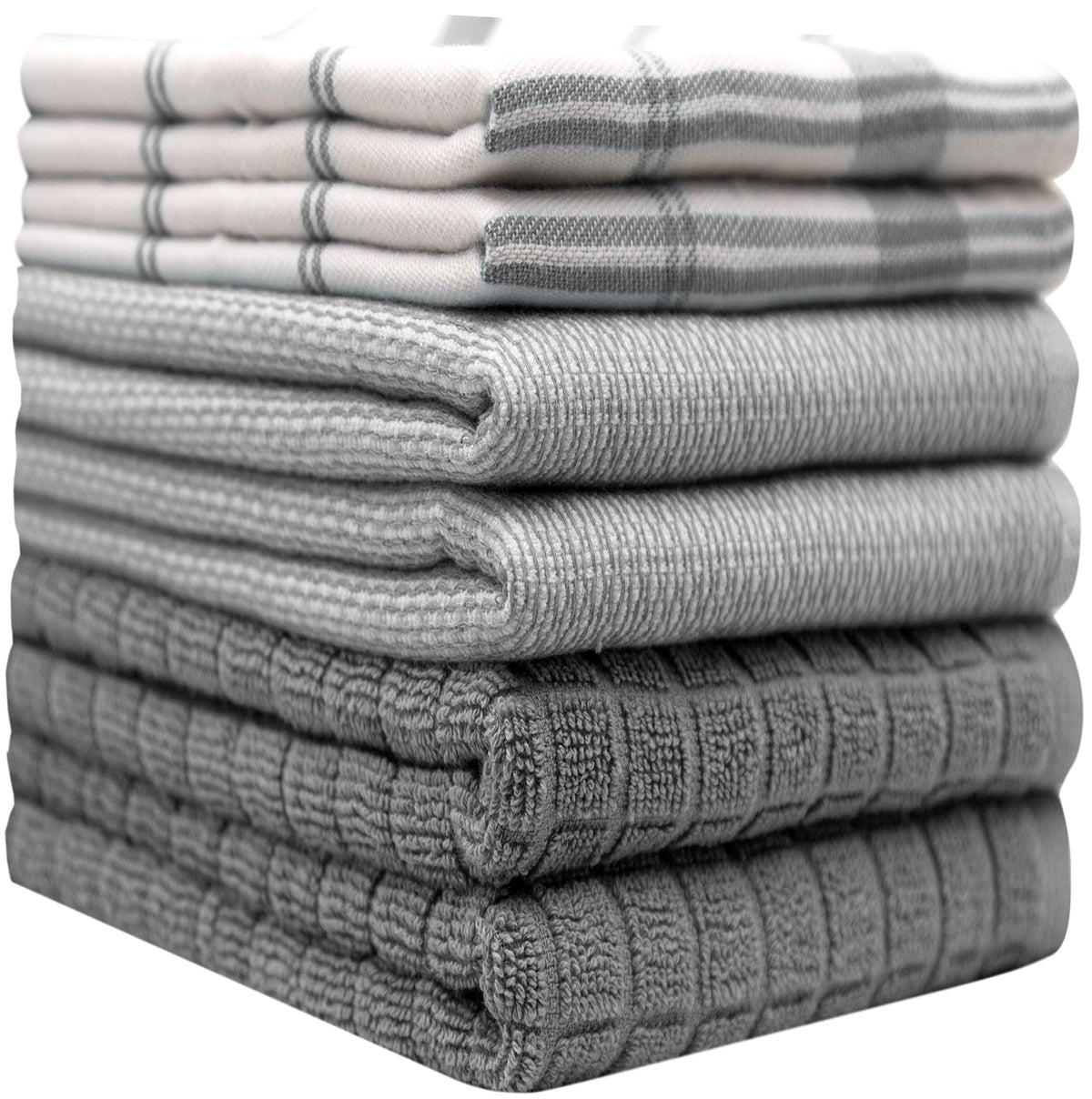 Bumble Towels premium terry towel in grey check offers plush, high absorbency.