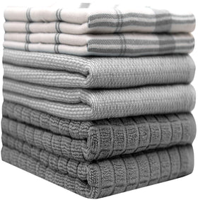 Bumble Towels premium terry towel in grey check offers plush, high absorbency.
