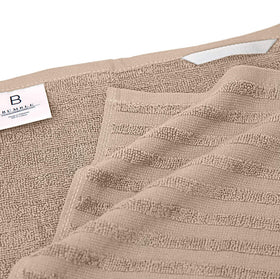 Bumble Towels six-pack in tan includes a stylish tote bag for gifting.