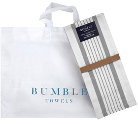 Bumble Towels with elegant tote bag, a thoughtful gift option.