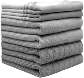 Bumble Towels terry towel gray for versatile dish drying.