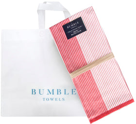 Bumble Towels tote bag included as a convenient gift-ready feature.