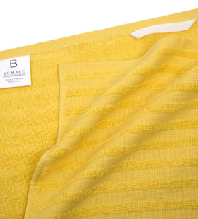 Bumble Towels yellow-striped design adds cheerful color to the kitchen