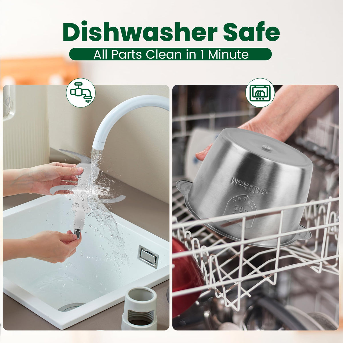 BUMET detachable design makes cleaning quick and easy after meals.