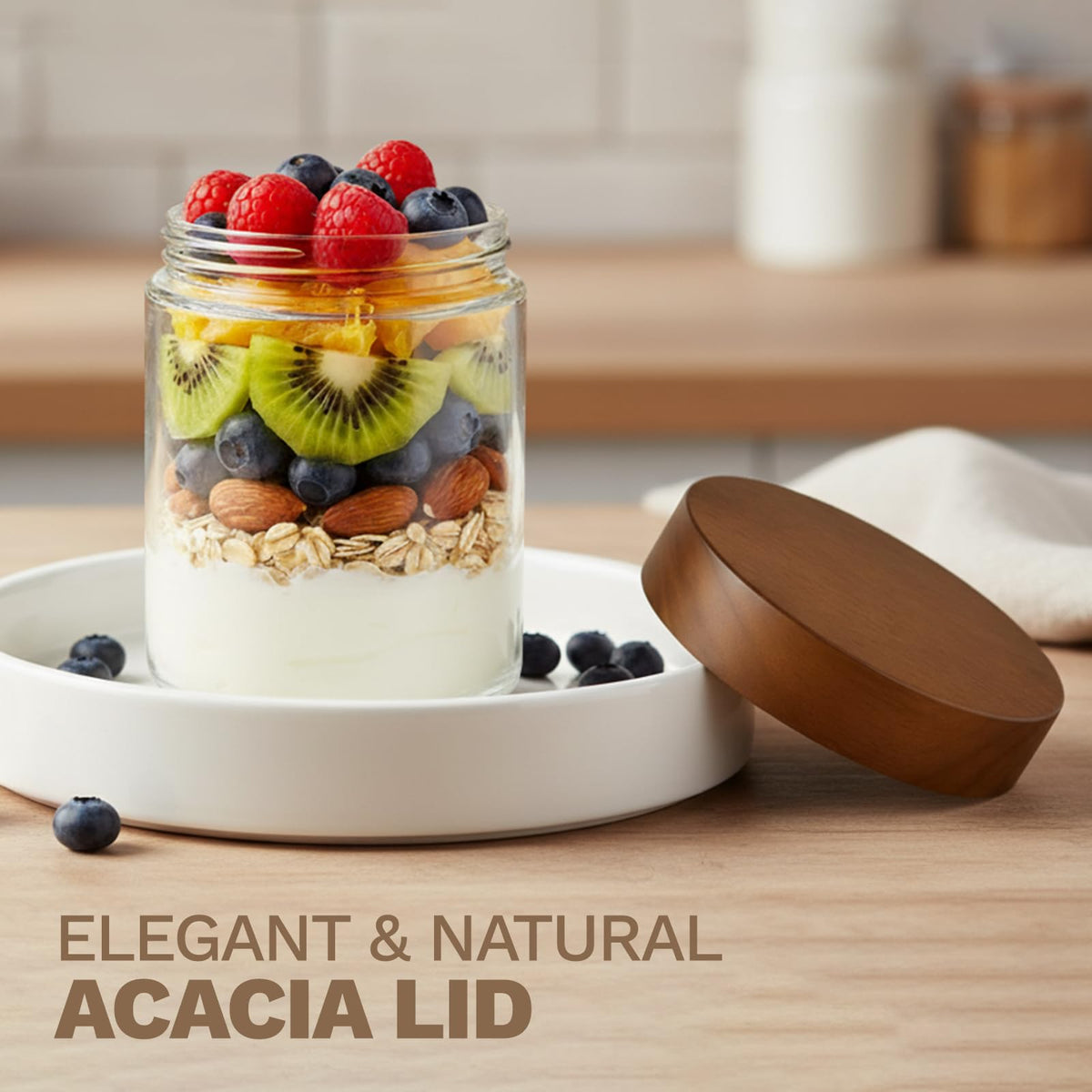 Bumobum storage jar for spices, snacks, and dry goods on the countertop.