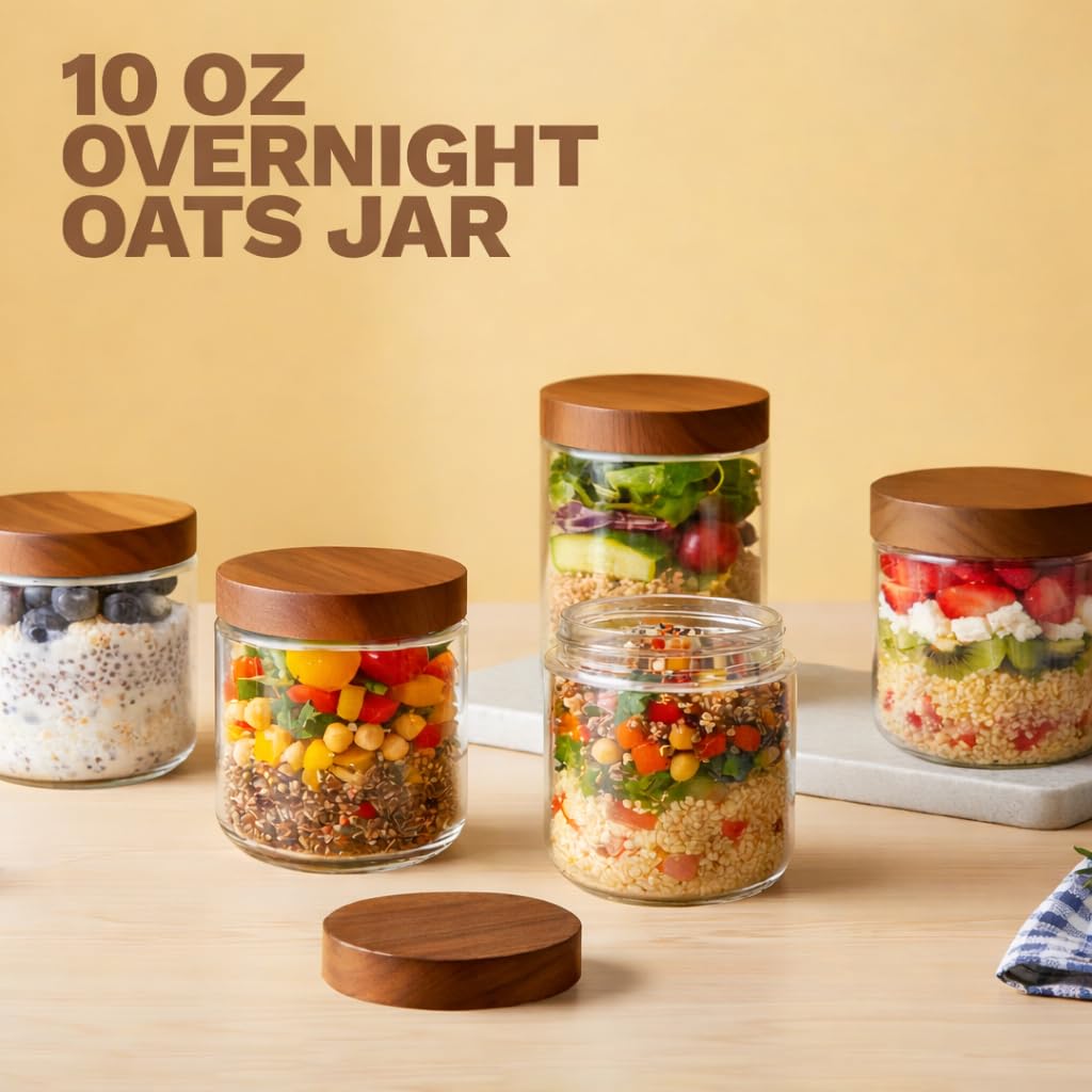Bumobum wide-mouth glass jar easy filling and cleaning for meal prep.