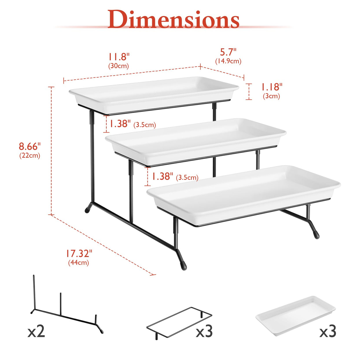 Bumusty melamine tray plates with 12-inch removable design for versatile serving