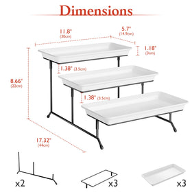Bumusty melamine tray plates with 12-inch removable design for versatile serving