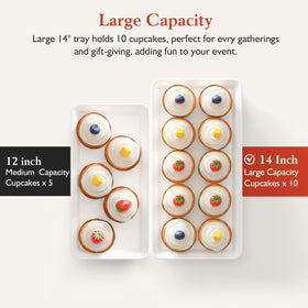 Bumusty tray features non-slip rubber feet for safe display.