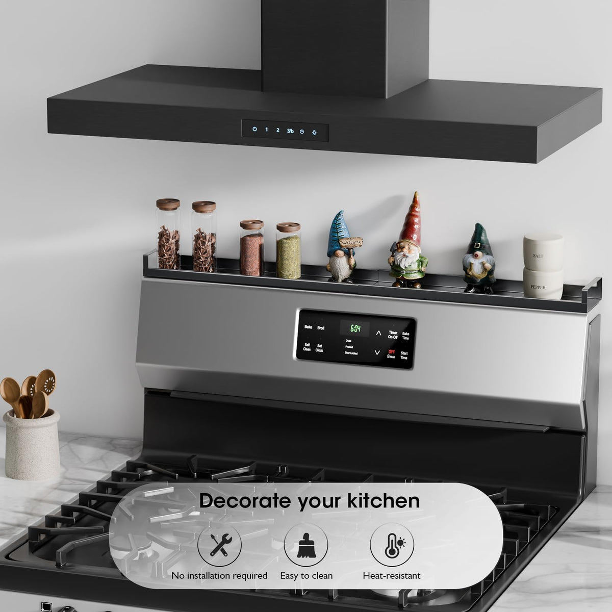 Bumusty four magnets secure attachment to metal stoves for stable storage