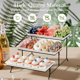 Bumusty sturdy adjustable stand provides stable, accessible food presentation.