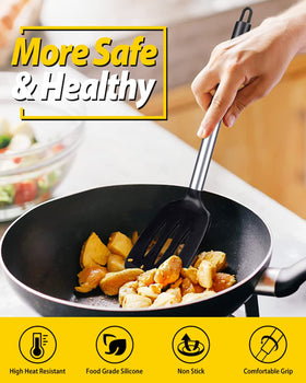 BUNDLEPRO 18/8 stainless steel handle, anti-scald and comfortable grip for extended cooking.