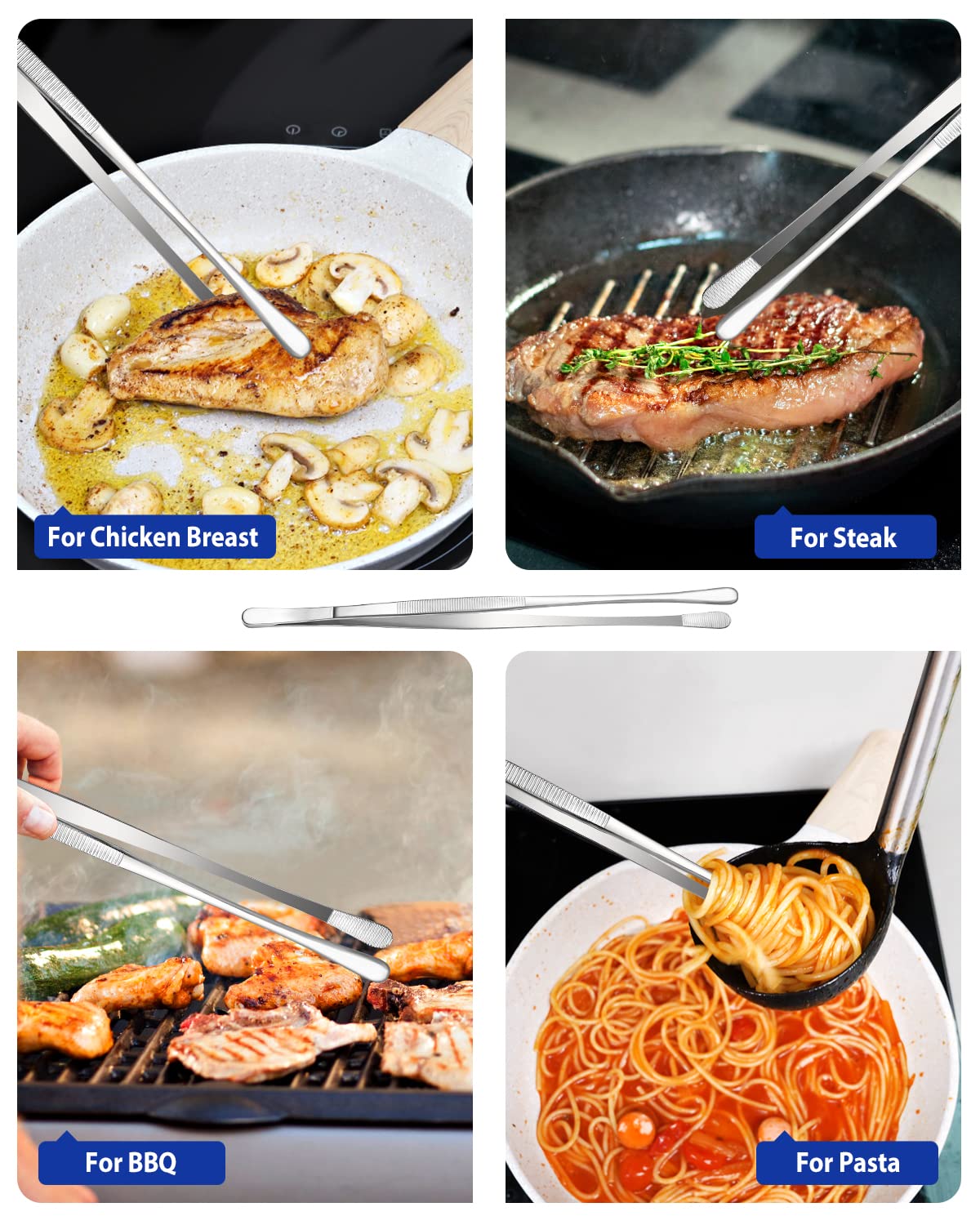 Bundlepro dishwasher-safe tweezers for quick cleanup after cooking and serving