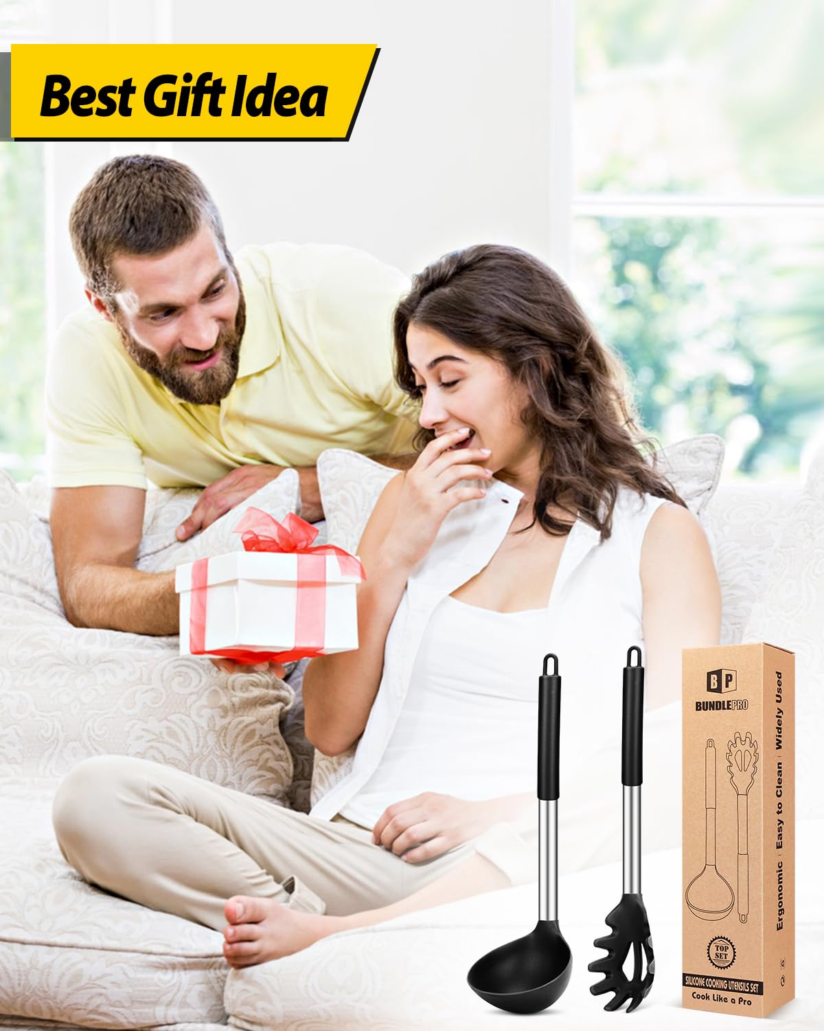 BundlePro anti-scald handle stays cool for comfortable stirring in black.