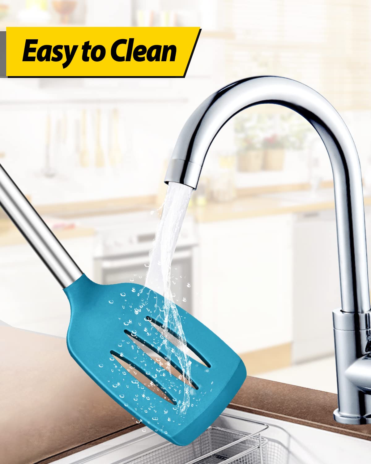 BundlePRO silicone heads resist scratches to protect nonstick surfaces
