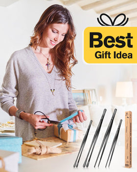 Bundlepro 12in bbq-inspired tweezers ideal for flipping and serving hot food.