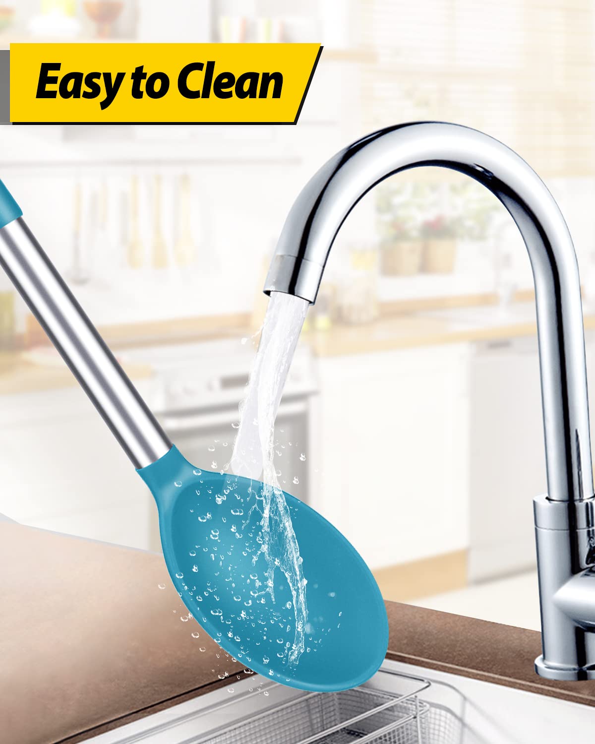 Bundlepro blue spoons with easy-dry hanging hole