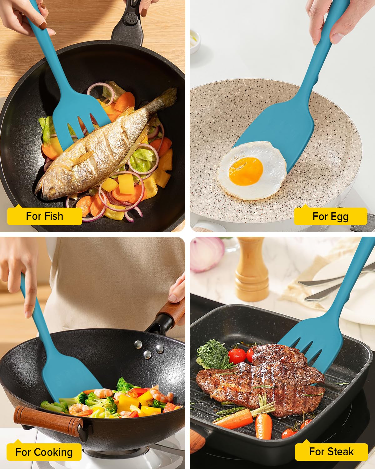 Bundlepro blue BPA-free spatulas promote safe cooking and protect pans