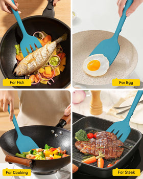 Bundlepro blue BPA-free spatulas promote safe cooking and protect pans