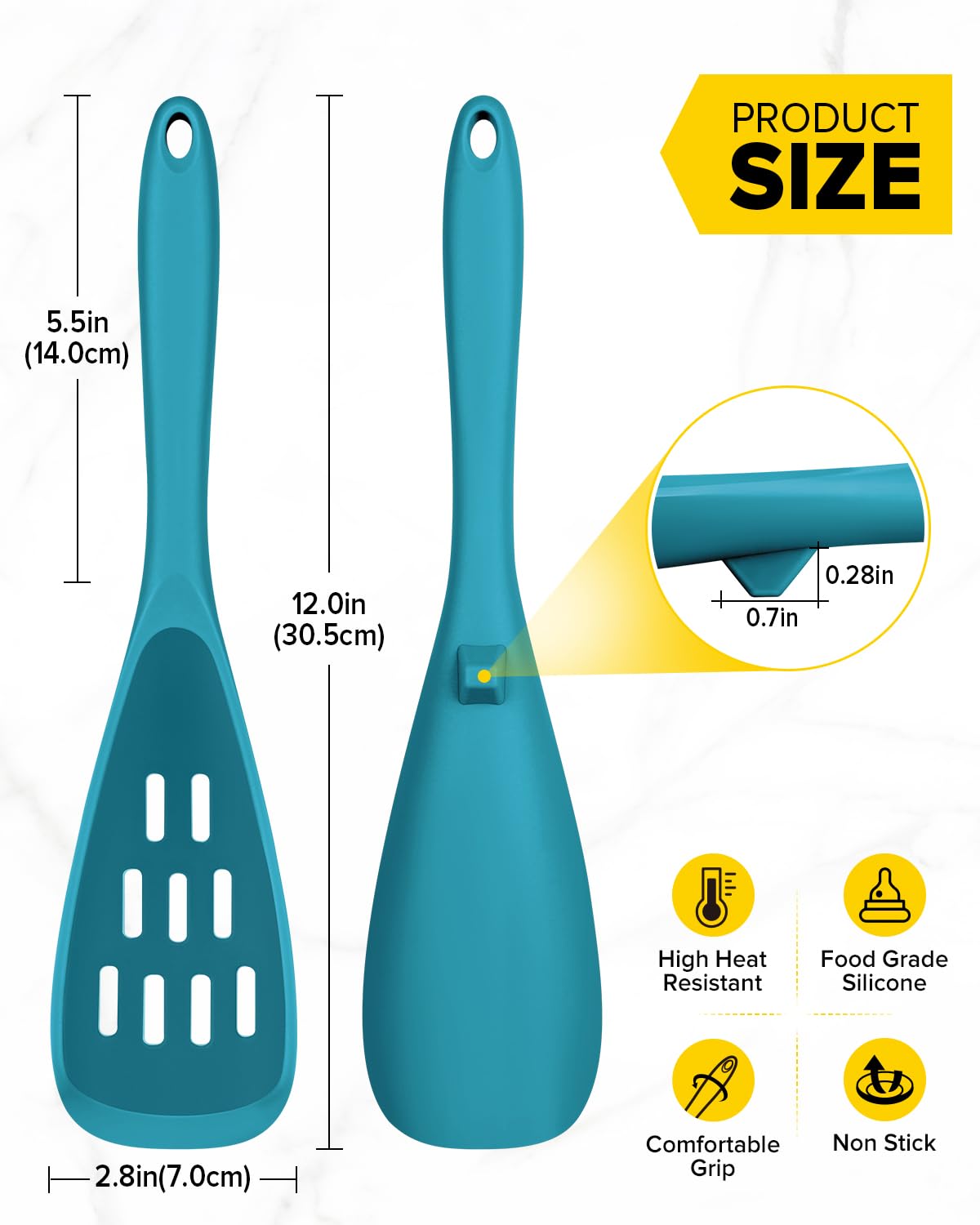Bundlepro BPA-free silicone spoons, safe contact with food while protecting cookware surfaces.