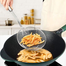 Bundlepro concave basket lifting noodles and dumplings with ease