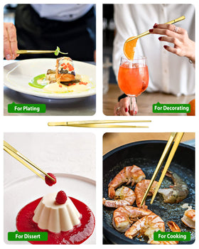 Bundlepro gold 10-inch tweezer design B helps grip small items securely.