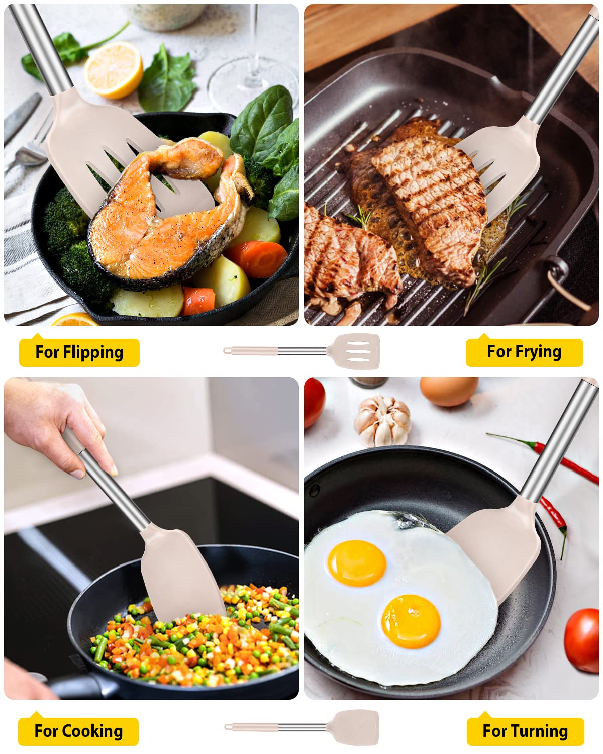 Bundlepro high-heat silicone utensils withstand elevated temperatures for versatile use