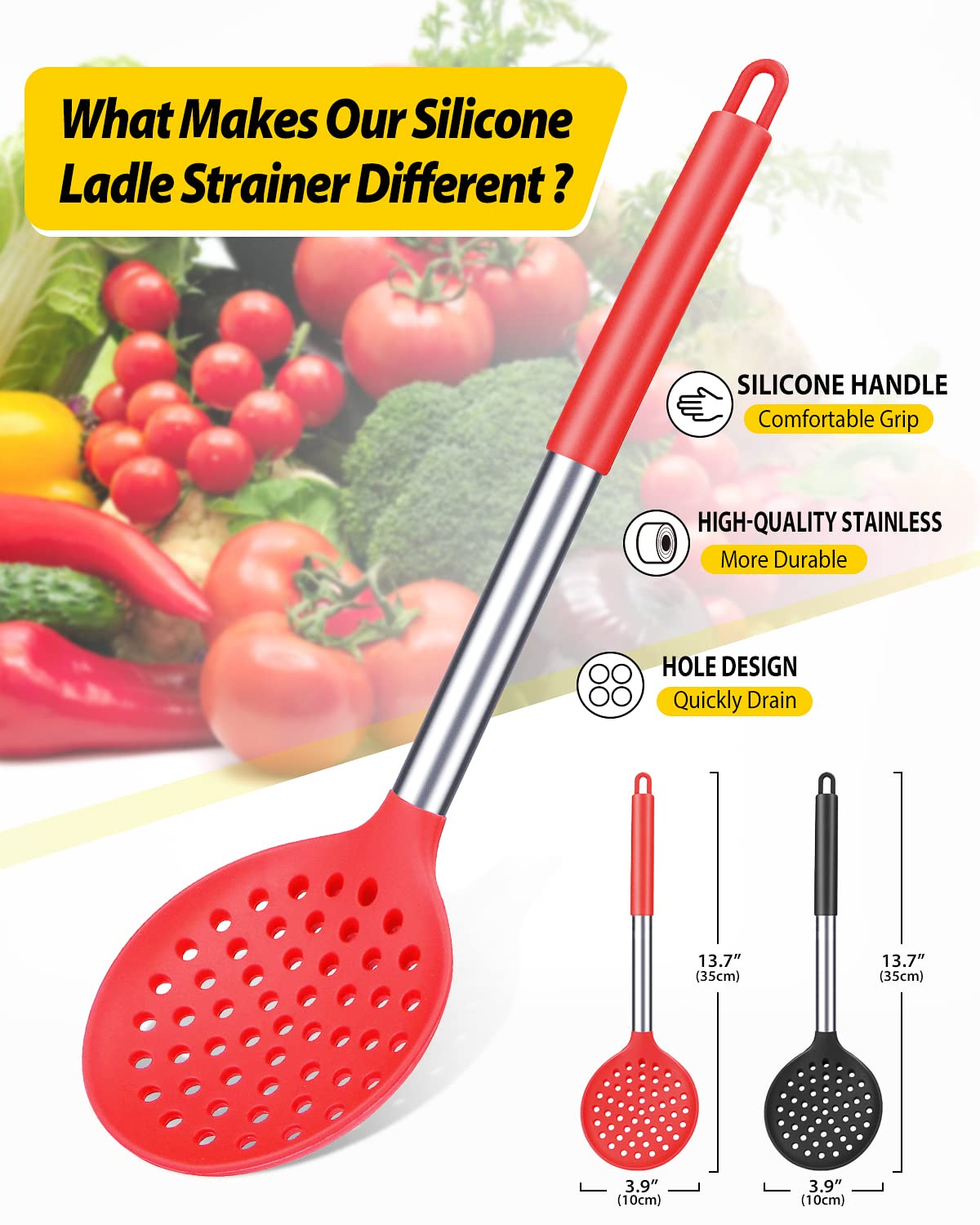 BundlePro set close-up shows heat-resistant silicone head protecting non-stick pans