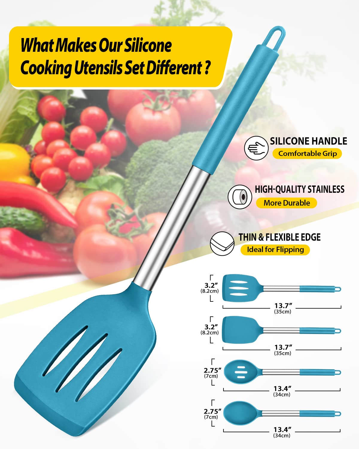 BundlePRO large solid spatulas ideal for flipping and mixing