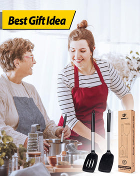 BUNDLEPRO versatile kitchen utensil set, great for frying, flipping, and serving.