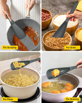 Bundlepro multifunction spoons for scooping, stirring, and serving in gray.