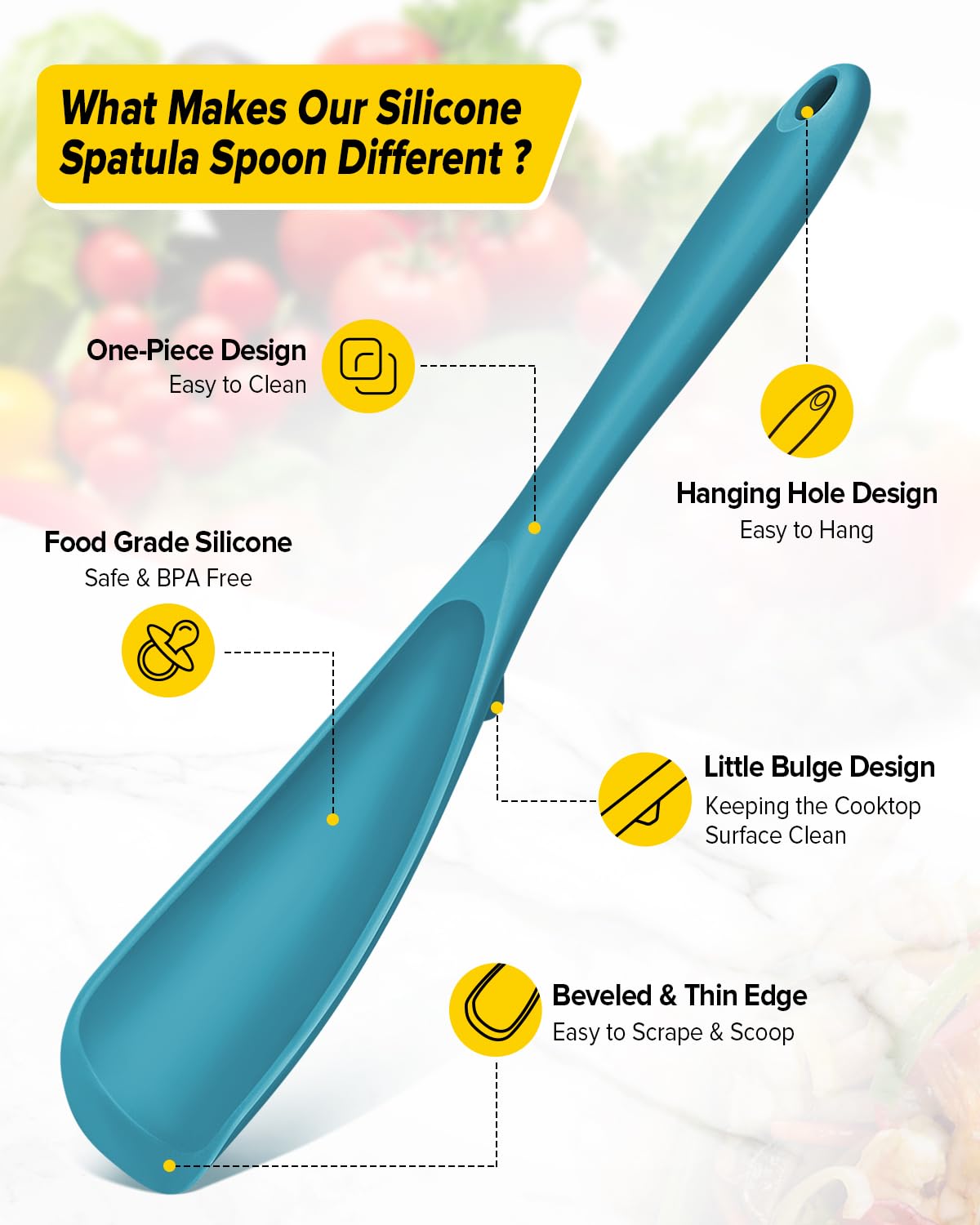 Bundlepro one-piece design spatula spoon, durable and rust-free for long-lasting kitchen tasks.