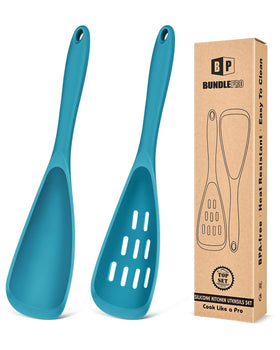 Bundlepro pack2 cooking spoons with nonstick coating, ideal for safe stirring in nonstick cookware.