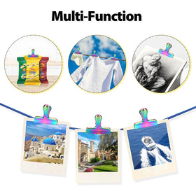 Rainbow BundlePRO clips organize snack bags on counter.
