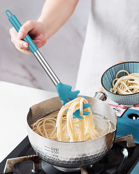 Bundlepro silicone pasta fork gray-blue serving for neat noodle portions