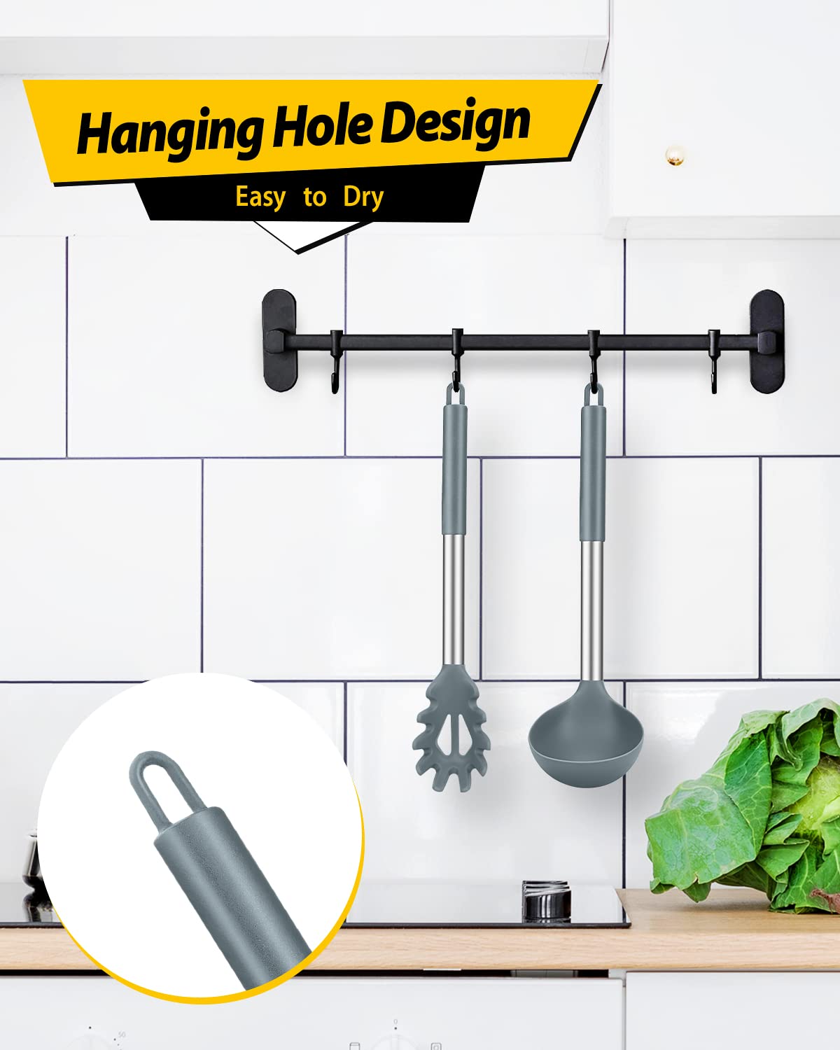Bundlepro gray spoon and ladle are easy to clean after cooking