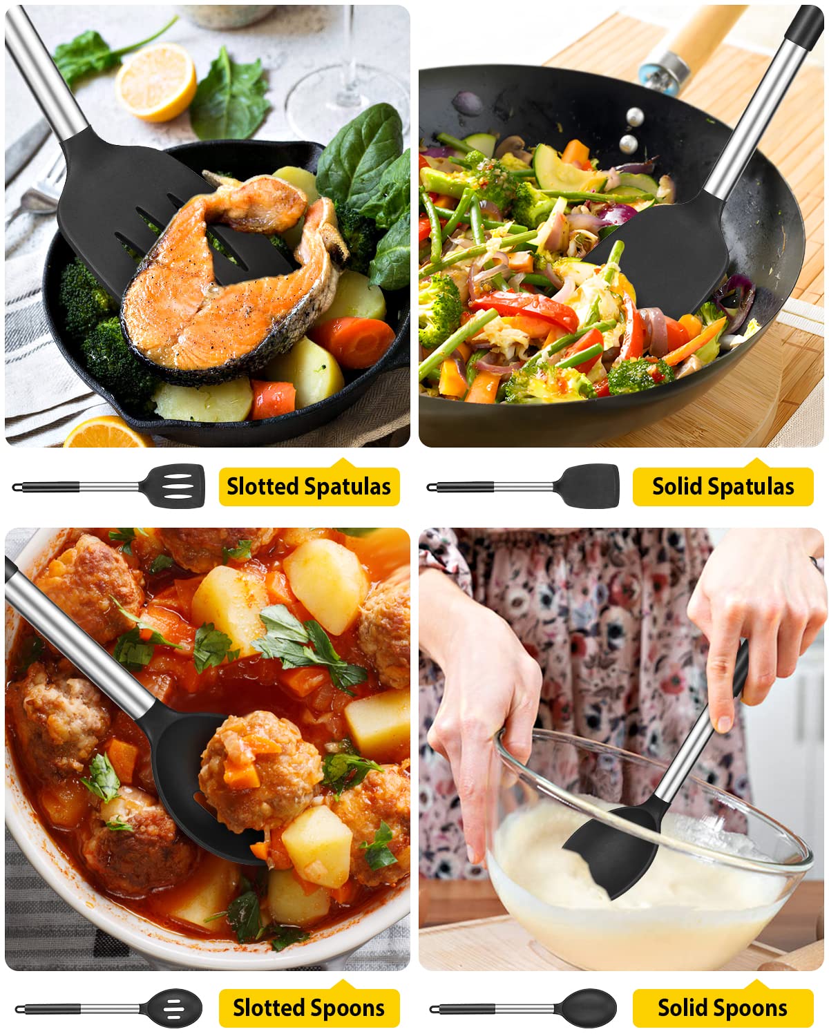 BundlePro slotted spoon drains liquids efficiently during cooking