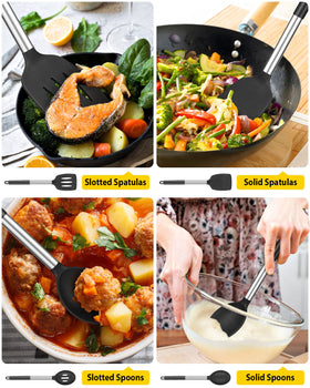 BundlePro slotted spoon drains liquids efficiently during cooking