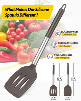 Bundlepro slotted spatula BPA-free, ideal for turning delicate eggs.