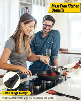 Bundlepro silicone spoon with soft head won't scratch cookware.