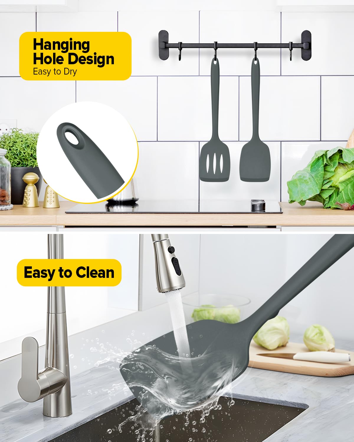 Bundlepro soft silicone head resists scratching coated pans.