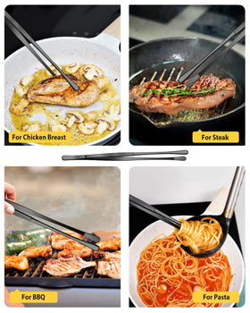 Bundlepro stainless steel tweezers 10in black fit narrow spaces and precise plating.