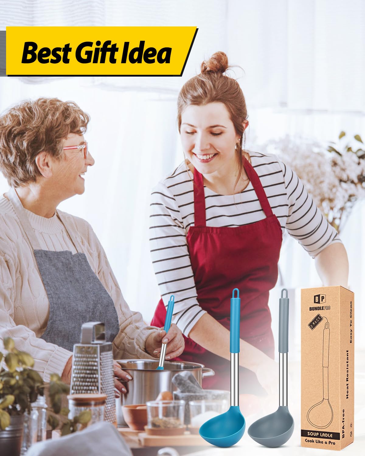 BundlePRO two pack ladles complement modern kitchen aesthetics