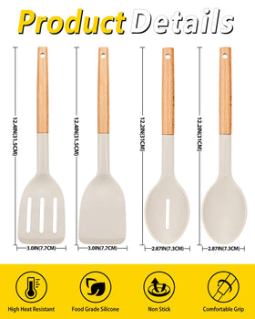 Bundlepro wooden handle utensils stay cool and comfortable to grip.